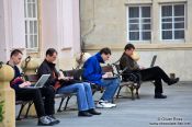Travel photography:Wireless hotspot in Bratislava´s city centre, Slovakia