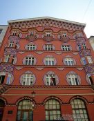 Travel photography:Facade of the People´s Loan Bank in Ljubljana, Slovenia