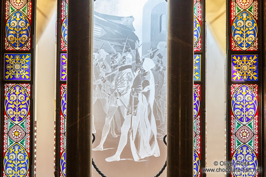 Glass window in Palau Güell