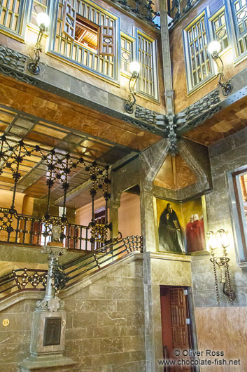 Central hall with staircase in Palau Güell