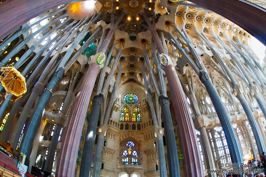 Spanien Barcelona Gaudi Barcelona Sagrada Familia Interior