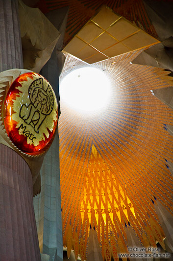 Barcelona Sagrada Familia interior above the main altar