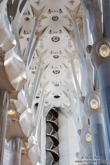 Barcelona Sagrada Familia interior staircase