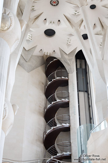 Barcelona Sagrada Familia interior staircase