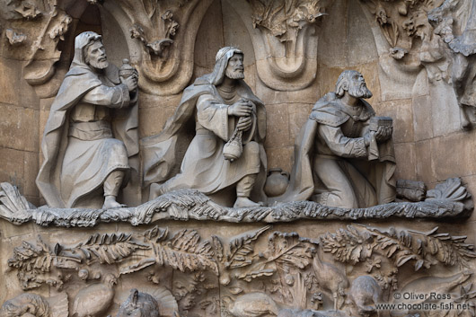The three Kings on the Nativity Facade of the Barcelona Sagrada Familia