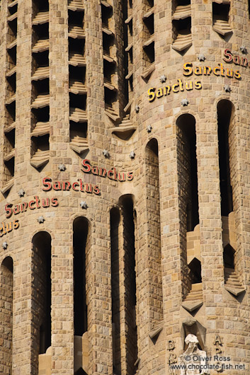 Barcelona Sagrada Familia Passion Facade Towers close