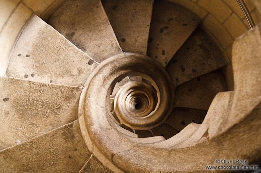 Barcelona Sagrada Familia spiral staircase inside one of the towers