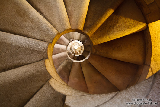 Barcelona Sagrada Familia spiral staircase inside one of the towers