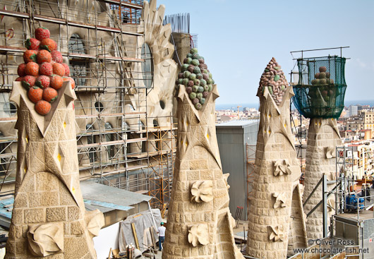 Barcelona Sagrada Familia towers outside