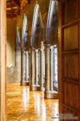 Travel photography:Hall of Intimates and bay window room in Palau Güell, Spain