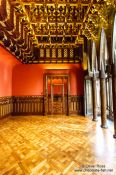 Travel photography:Hall of Intimates and bay window room in Palau Güell, Spain