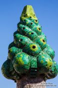 Travel photography:Sculpted chimney on top of Palau Güell, Spain