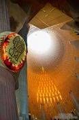 Travel photography:Barcelona Sagrada Familia interior above the main altar, Spain