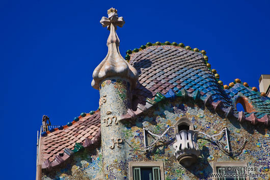 Roof detail of Casa Batlló in Barcelona