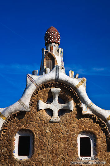 Facade detail of the Gaudi house in Barcelona´s Güell Park