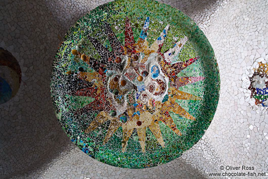 Ceiling detail in the lower court of Park Güell