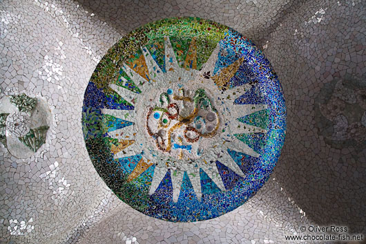 Ceiling detail in the lower court of Park Güell