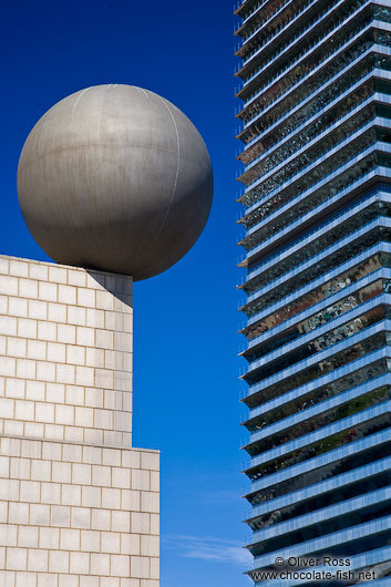 Modern cityscape at Barcelona´s Passeig Maritim