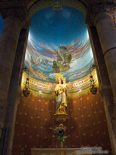 Inside Barcelona´s Sagrat Cor church atop the Tibidabo mountain