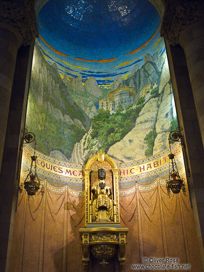 Black madonna inside Barcelona´s Sagrat Cor church atop the Tibidabo mountain