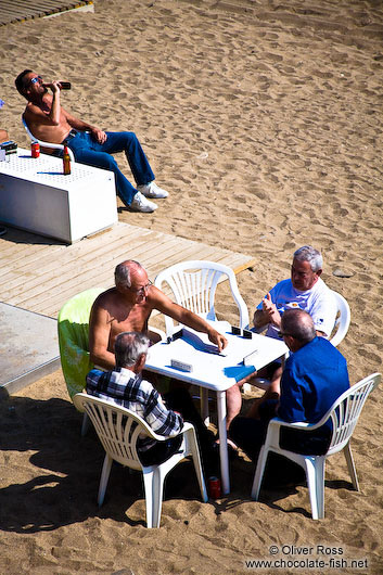 Men at Barcelona beach