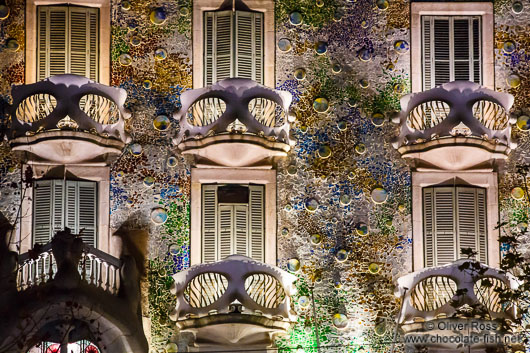 Casa Batló on the Illa de la Discòrdia by architect Antoni Gaudí