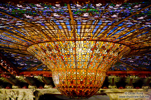 Glass cupola of the Palau de la Musica Catalana