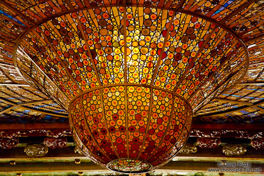 Glass cupola of the Palau de la Musica Catalana