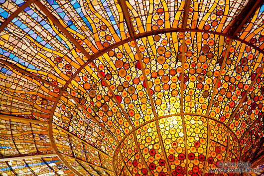 Glass cupola of the Palau de la Musica Catalana