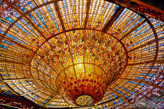 Glass cupola of the Palau de la Musica Catalana