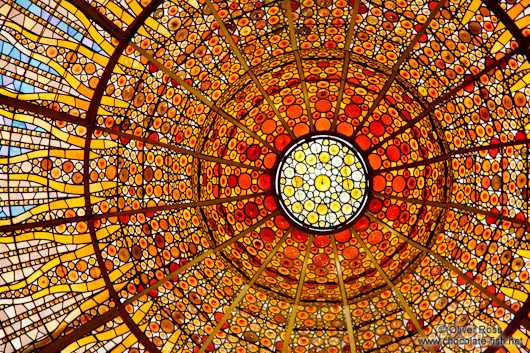 Glass cupola of the Palau de la Musica Catalana