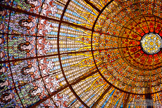 Glass cupola of the Palau de la Musica Catalana