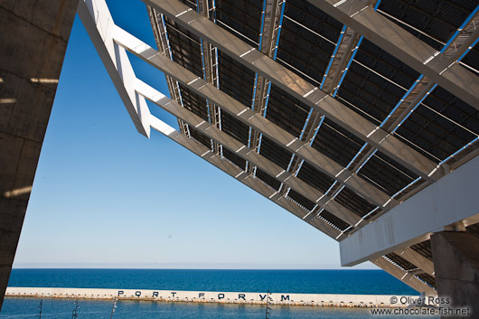 Large array of solar panels in the Barcelona Forum