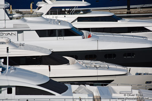 Yachts in the harbour at Barcelona Forum