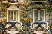 Travel photography:Casa Batló on the Illa de la Discòrdia by architect Antoni Gaudí, Spain
