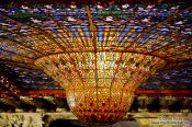 Travel photography:Glass cupola of the Palau de la Musica Catalana, Spain