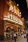 Travel photography:Facade of the Palau de la Musica Catalana at night, Spain