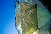 Travel photography:Facade of the MediaTIC Building in Poblenou, Spain