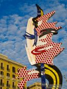 Travel photography:Barcelona Roy Lichtenstein sculpture, Spain