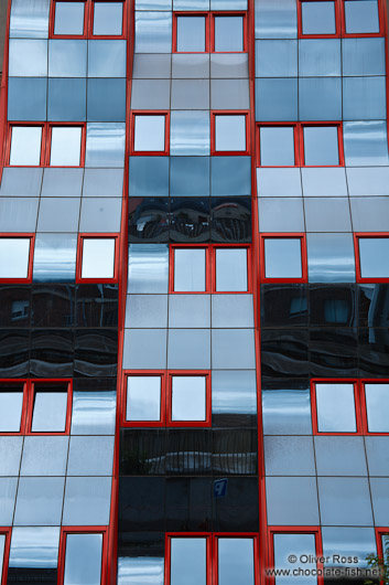 Modern glass facade in Bilbao