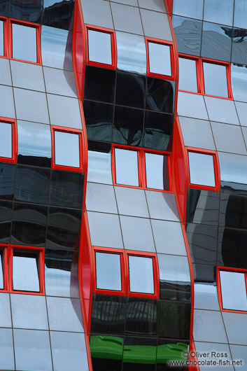 Modern glass facade in Bilbao