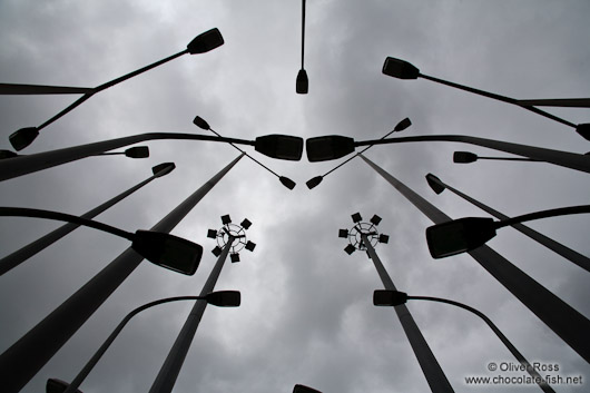 Collection of lamp posts outside the Bellas Artes Museum in Bilbao