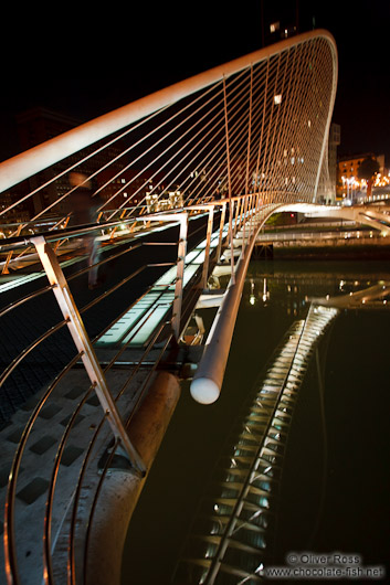 Bilbao Zubizuri Bridge by night