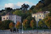 Travel photography:Houses along the Nervión river in Bilbao, Spain