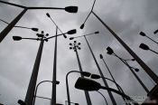 Travel photography:Collection of lamp posts outside the Bellas Artes Museum in Bilbao, Spain