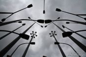 Travel photography:Collection of lamp posts outside the Bellas Artes Museum in Bilbao, Spain