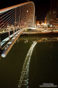 Travel photography:Bilbao Zubizuri Bridge by night, Spain