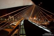 Travel photography:Bilbao Zubizuri Bridge by night, Spain