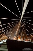 Travel photography:Bilbao Zubizuri Bridge by night, Spain