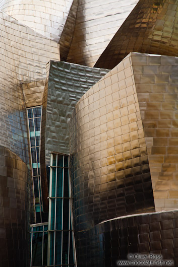 Facade detail of the Bilbao Guggenheim Museum